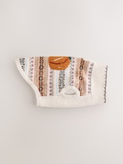 Ecru/Brown Multi Fairisle Autumnal Fairisle Pumpkin Knitted Pet Jumper - Image 5 of 7