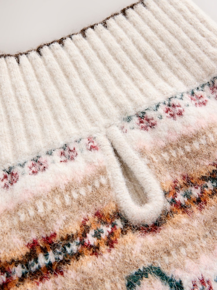 Ecru/Brown Multi Fairisle Autumnal Fairisle Pumpkin Knitted Pet Jumper - Image 7 of 7