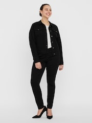 VERO MODA Black Curve Slim Fit Denim Jacket - Image 1 of 5