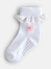 JoJo Maman Bébé Pure White 5-Pack Frill Bow Socks - Image 4 of 7