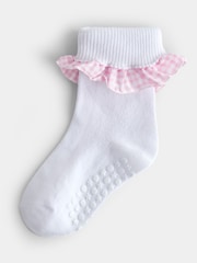 JoJo Maman Bébé Pure White 5-Pack Frill Bow Socks - Image 6 of 7