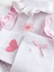 JoJo Maman Bébé Pure White 5-Pack Frill Bow Socks - Image 7 of 7