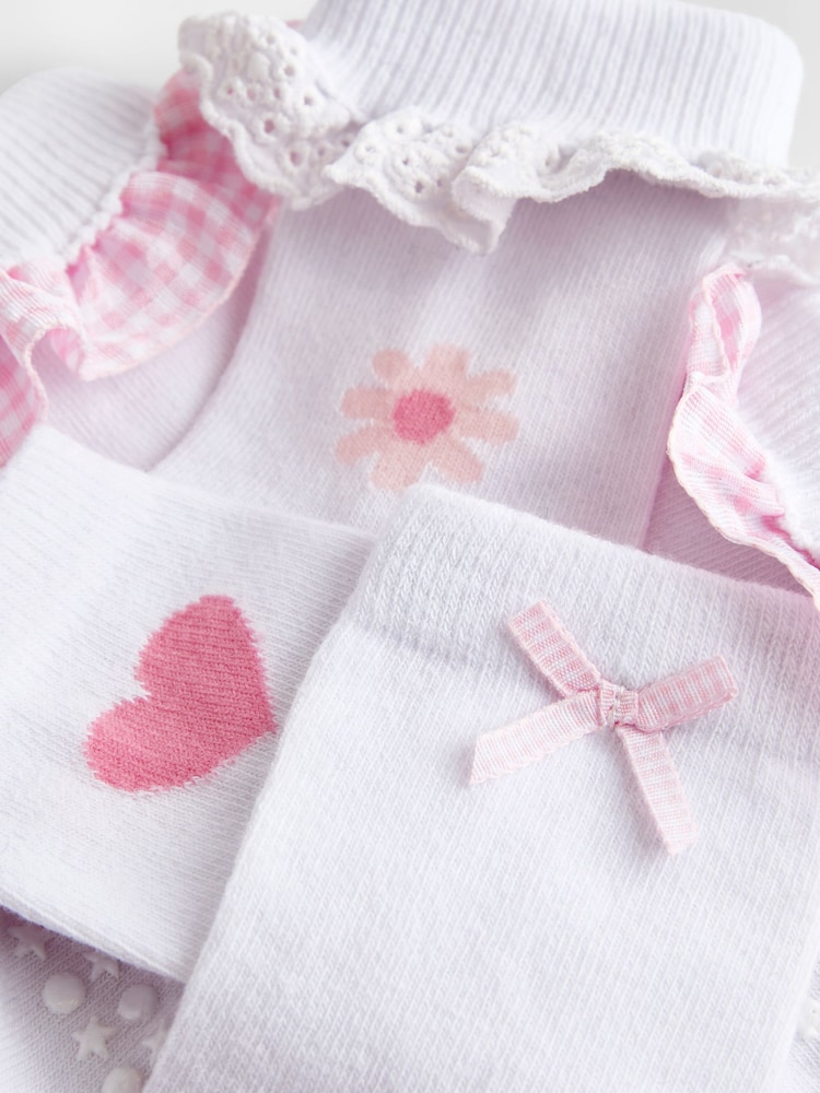 JoJo Maman Bébé Pure White 5-Pack Frill Bow Socks - Image 7 of 7 JoJo Maman Bébé Pure White 5-Pack Frill Bow Socks - Image 7 of 7