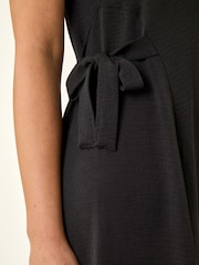 Roman Black Side Tie Detail Midi Dress - Image 5 of 5