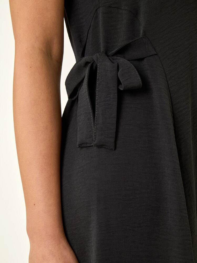 Roman Black Side Tie Detail Midi Dress - Image 5 of 5 Roman Black Side Tie Detail Midi Dress - Image 5 of 5