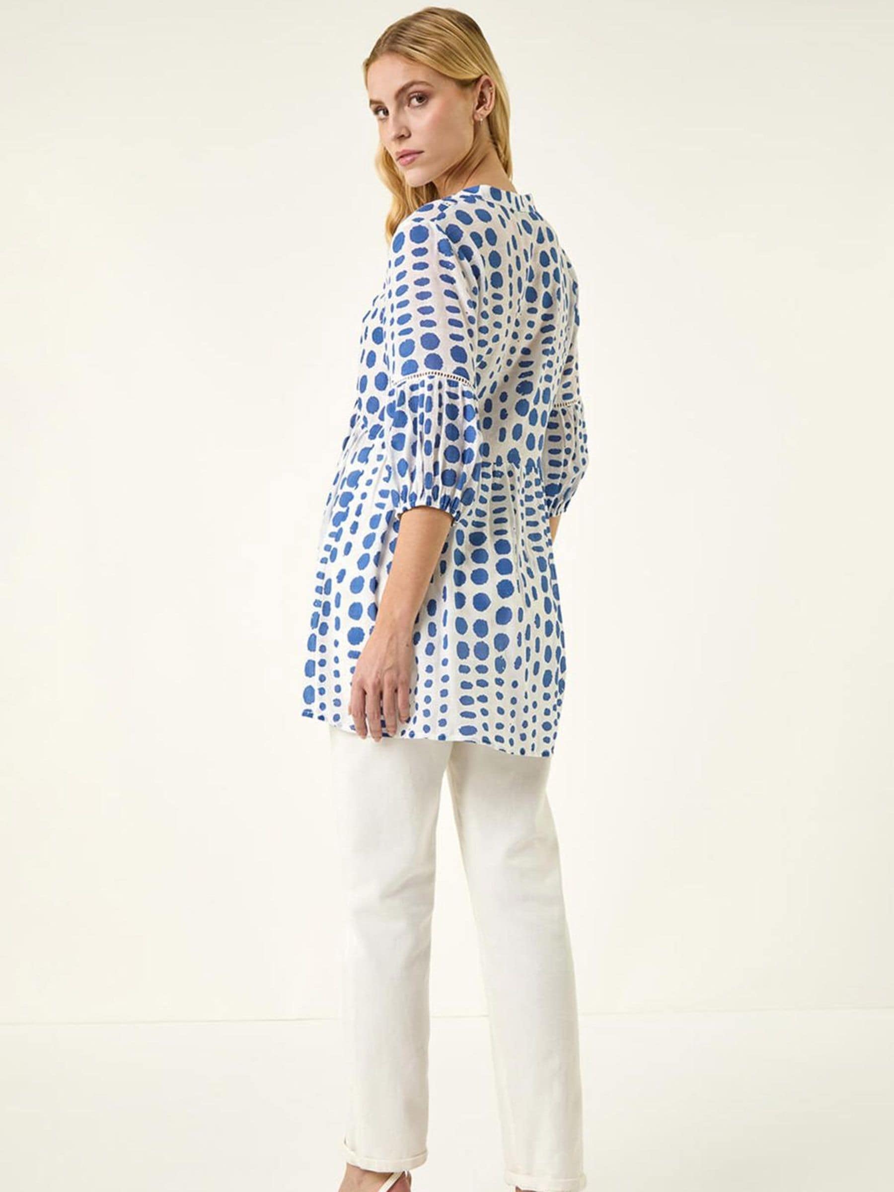 Buy Roman Blue Spot Print Tunic Top from the Next UK online shop