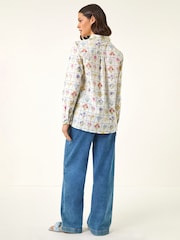 Roman White Botanical Collared Shirt - Image 3 of 5
