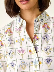 Roman White Botanical Collared Shirt - Image 5 of 5