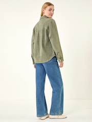 Roman Green Denim Button Front Pocket Jacket - Image 3 of 5