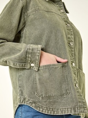 Roman Green Denim Button Front Pocket Jacket - Image 5 of 5