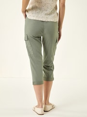 Roman Green Cropped Cargo Bengaline Trousers - Image 3 of 5