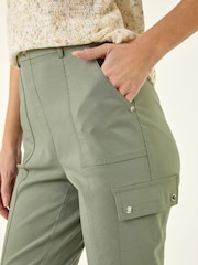 Roman Green Cropped Cargo Bengaline Trousers - Image 5 of 5