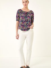 Roman Pink Floral Print Stretch Bardot Top - Image 2 of 5