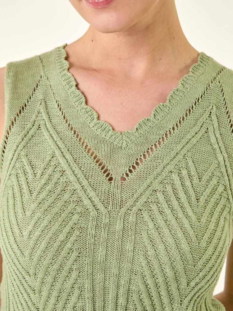 Roman Scallop Knitted Vest - Imagen 6 de 6