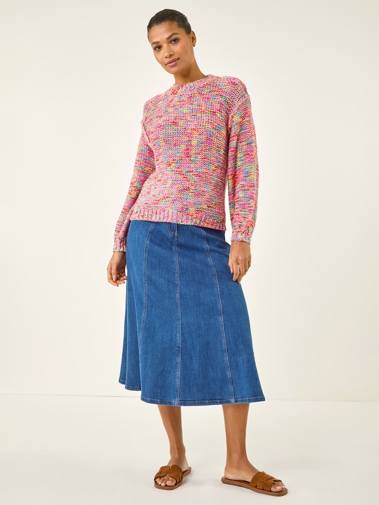 Roman Pink Textured Space Dye Knit Jumper - Image 2 of 5