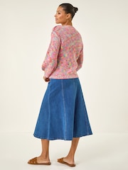 Roman Pink Textured Space Dye Knit Jumper - Image 3 of 5