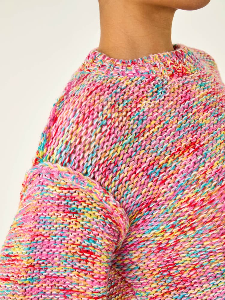 Roman Pink Textured Space Dye Knit Jumper - Image 5 of 5