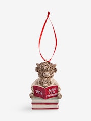 Natural Hamish the Highland Cow Baby's First Christmas Bauble - Image 3 of 4