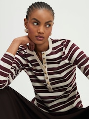 River Island Red Long Sleeve Stripe Top - Image 3 of 4