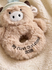 Natural Baby's First Christmas Soft Hamish the Highland Cow Rattle - Image 2 of 3