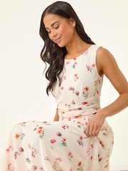 Roman White Petite Ruched Maxi Dress - Image 1 of 5