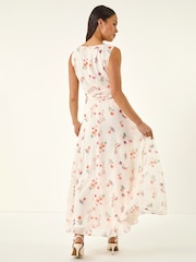 Roman White Petite Ruched Maxi Dress - Image 3 of 5