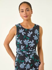 فستان ماكسي بكشكشة للأحجام الصغيرة من Roman - Image 4 of 5