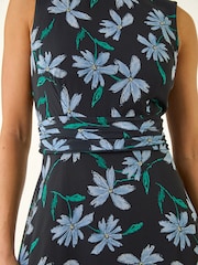 فستان ماكسي بكشكشة للأحجام الصغيرة من Roman - Image 5 of 5