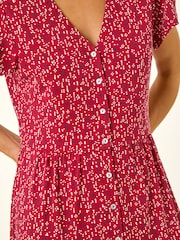 Roman Red Petite Abstract Spot Midi Dress - Image 5 of 5