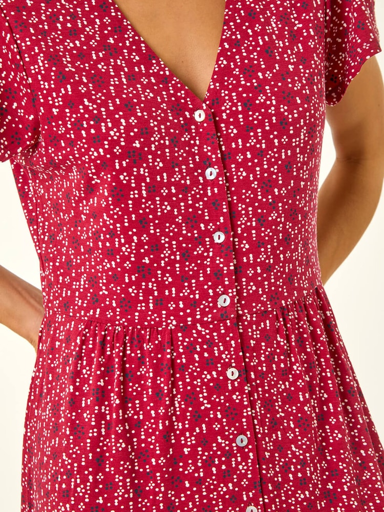 Roman Red Petite Abstract Spot Midi Dress - Image 5 of 5 Roman Red Petite Abstract Spot Midi Dress - Image 5 of 5