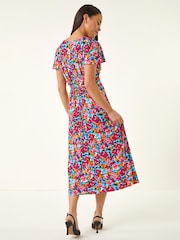 Roman – Midikleid mit floralem Print, Knopfleiste und Tasche, Petite - Bild 3 von 5