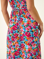 Roman – Midikleid mit floralem Print, Knopfleiste und Tasche, Petite - Bild 5 von 5