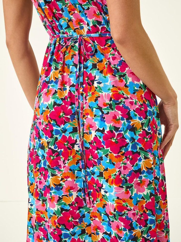 Roman – Midikleid mit floralem Print, Knopfleiste und Tasche, Petite - Bild 5 von 5