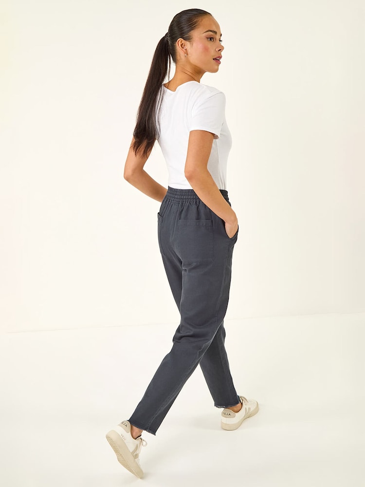 رمادي - بنطلون بخصر قابل للتمدد من Roman - Image 1 of 5