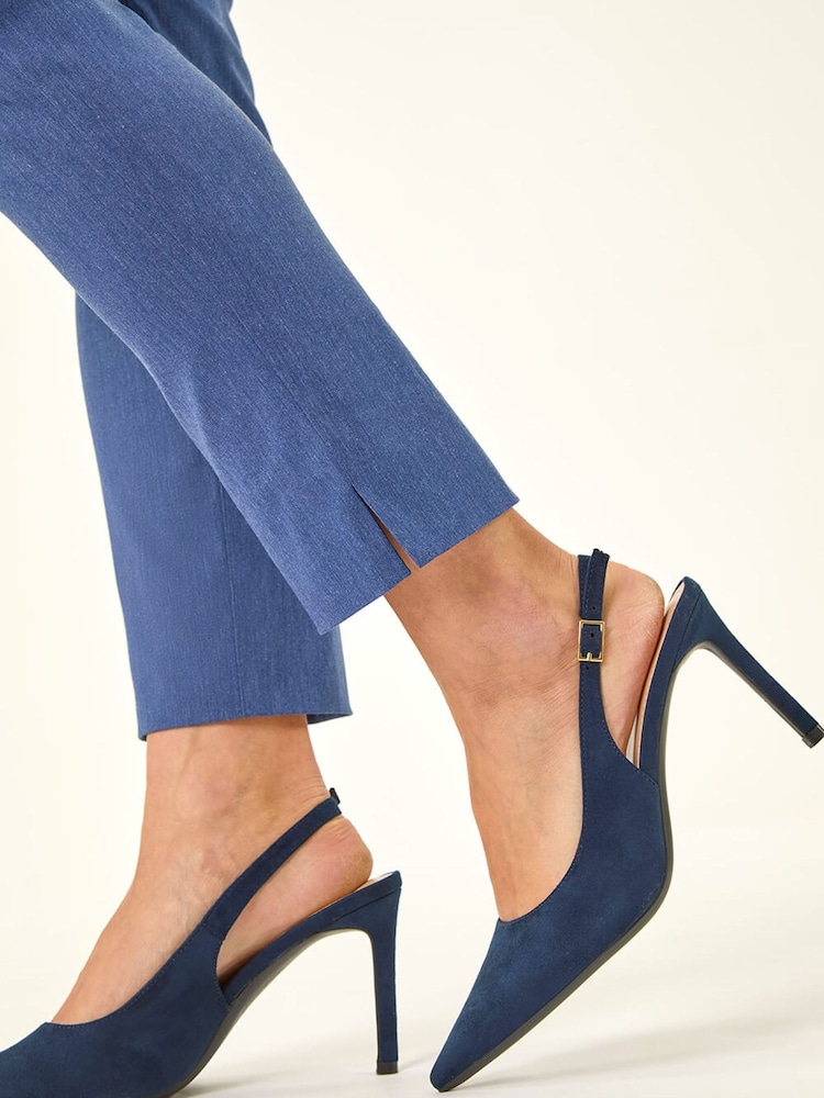 Roman Blue Petite Bengaline Stretch Trousers - Image 5 of 5