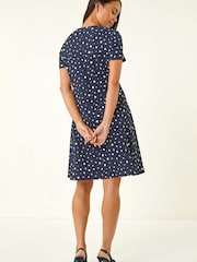 Roman Petite Spot Print Twist Front Dress - תמונה 3 מתוך 5