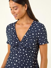 Roman Petite Spot Print Twist Front Dress - תמונה 4 מתוך 5