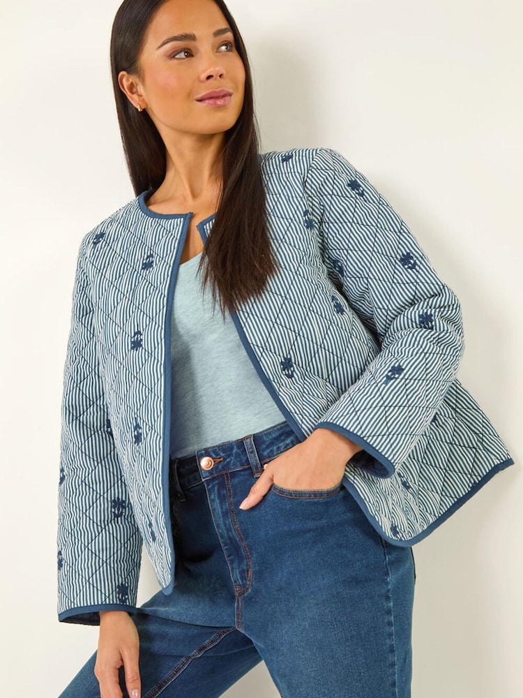Roman Blue Petite Quilted Padded Jacket - Image 1 of 5
