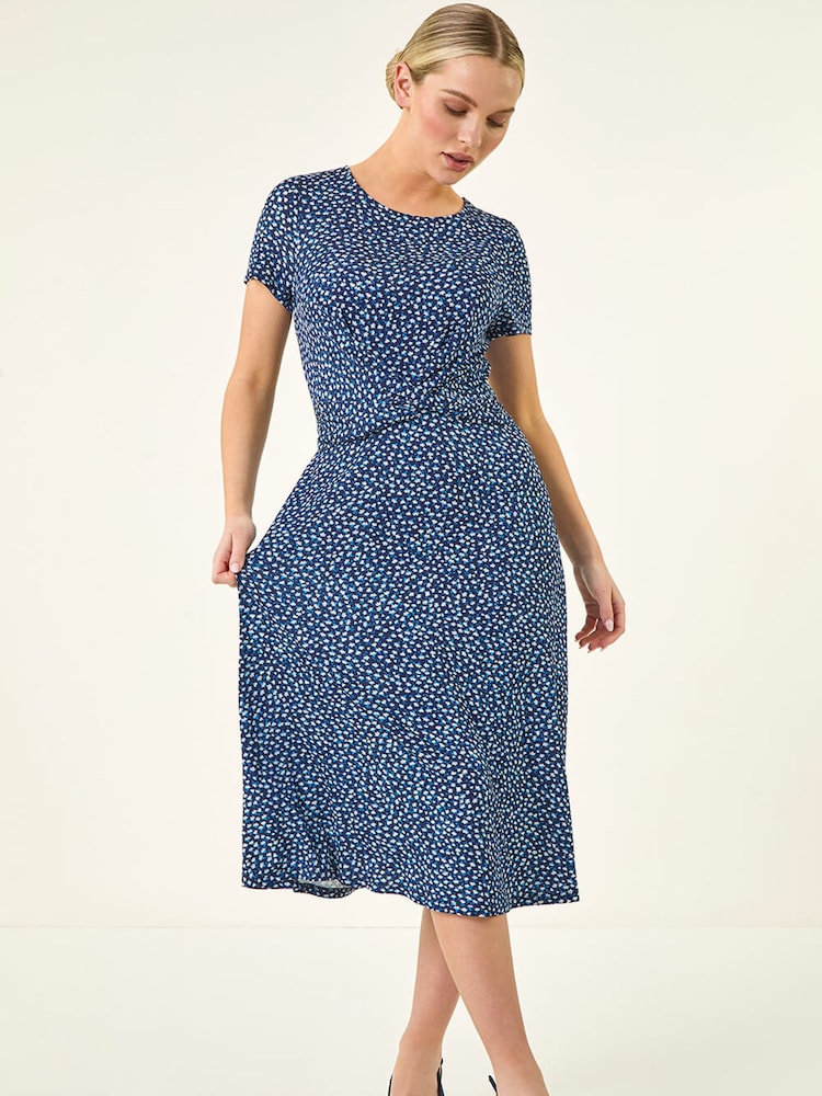 Roman Ελαστικό Φόρεμα Μικρά μεγέθη με στριφτό τελείωμα μπροστά - Εικόνα 2 από 5