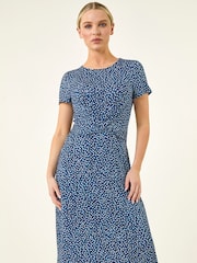 Roman Ελαστικό Φόρεμα Μικρά μεγέθη με στριφτό τελείωμα μπροστά - Εικόνα 4 από 5