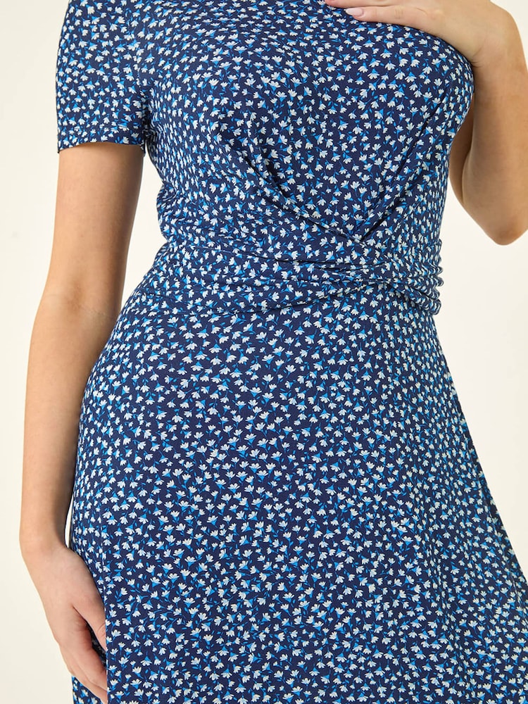 Roman Ελαστικό Φόρεμα Μικρά μεγέθη με στριφτό τελείωμα μπροστά - Εικόνα 5 από 5