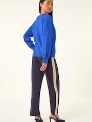 Roman Blue Petite V-Neck Knit Jumper - Image 3 of 5