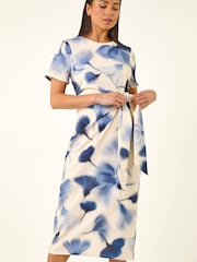 Roman 小さいサイズ プリント タイウエスト ミディワンピース - 画像 2 / 5