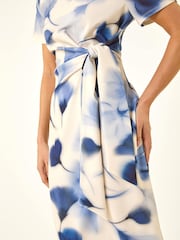 Roman 小さいサイズ プリント タイウエスト ミディワンピース - 画像 5 / 5