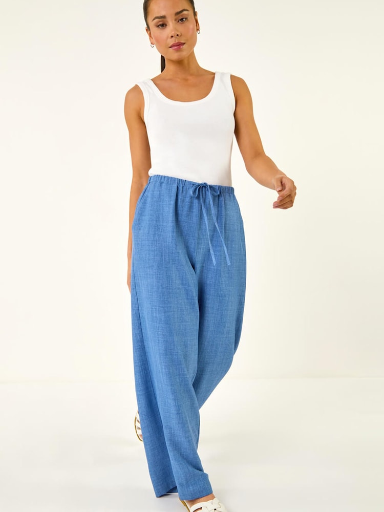 Roman Blue Petite Pull On Woven Trousers - Image 1 of 5
