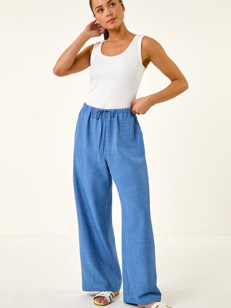 Roman Blue Petite Pull On Woven Trousers - Image 2 of 5