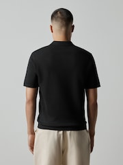 Black Essential Knitted Short Sleeved Polo Shirt - Image 2 of 7