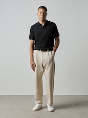 Black Essential Knitted Short Sleeved Polo Shirt - Image 3 of 7