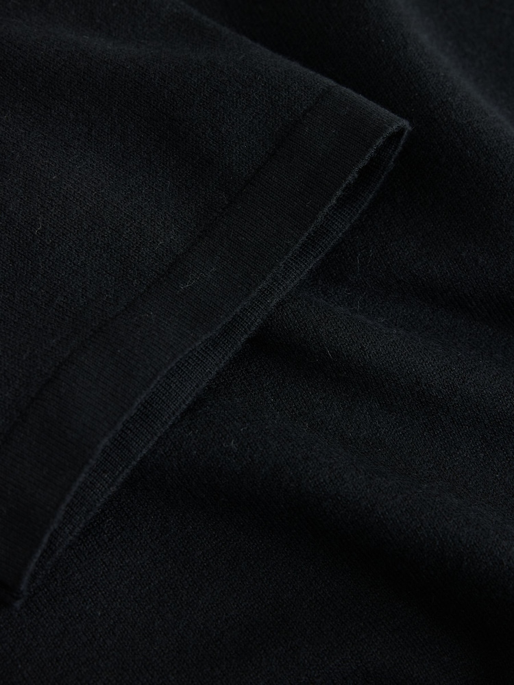 Black Knitted Short Sleeved Polo Shirt - Image 8 of 8 Black Knitted Short Sleeved Polo Shirt - Image 8 of 8