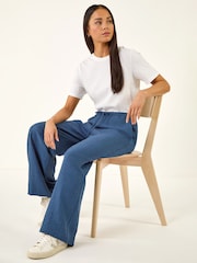 Roman Indigo Petite Pull On Woven Trousers - Image 1 of 5